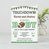 Personal Touchdown Sports Football Baby Dusche Einladung (Stehend Vorderseite)