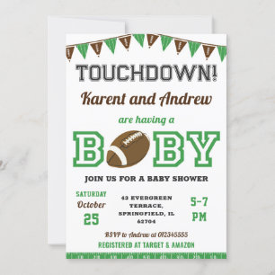 Personal Touchdown Sports Football Baby Dusche Einladung