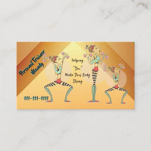 Personal Trainer 3.5" x 2.0" Business Card Visitenkarte (Vorderseite)