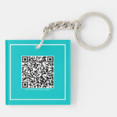 Personal Trainer | Aquamariner QR-Code Schlüsselanhänger (Rückseite)