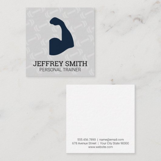 Personal Trainer | Armflex Quadratische Visitenkarte (Vorne/Hinten)