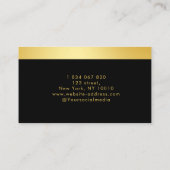 Personal Trainer Black And Gold Business Card Visitenkarte (Rückseite)