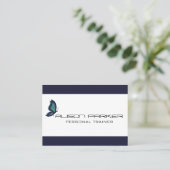 Personal Trainer Blau moderne Schmetterlinggeometr Visitenkarte (Stehend Vorderseite)