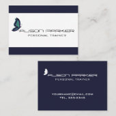 Personal Trainer Blau moderne Schmetterlinggeometr Visitenkarte (Vorne/Hinten)