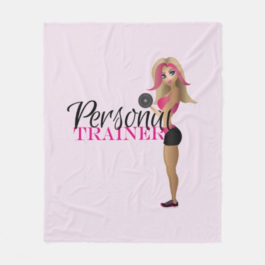 Personal Trainer Blonde Fleece Blanket (Vorderseite)