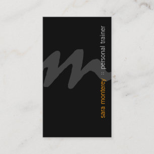 Personal Trainer Bold Monogram Business Card Visitenkarte