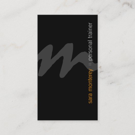 Personal Trainer Bold Monogram Business Card Visitenkarte (Vorderseite)