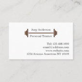 Personal Trainer Brown Business Card Visitenkarte (Rückseite)