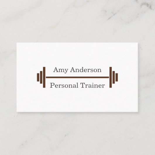 Personal Trainer Brown Business Card Visitenkarte (Vorderseite)