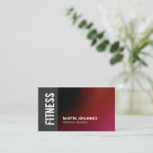 Personal Trainer Business Card der Red Gray Fitnes Visitenkarte (Stehend Vorderseite)