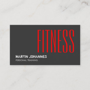 Personal Trainer Business Card der Red Gray Fitnes Visitenkarte