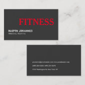 Personal Trainer Business Card der Red Gray Fitnes Visitenkarte (Vorne/Hinten)