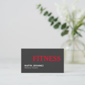 Personal Trainer Business Card der Red Gray Fitnes Visitenkarte (Stehend Vorderseite)
