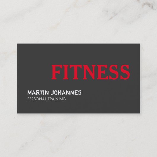 Personal Trainer Business Card der Red Gray Fitnes Visitenkarte (Vorderseite)