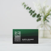 Personal Trainer Business Card für Green Black Mus Visitenkarte (Stehend Vorderseite)