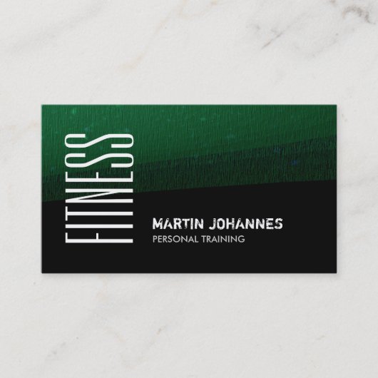 Personal Trainer Business Card für Green Black Mus Visitenkarte (Vorderseite)