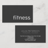 Personal Trainer Business Card für schlichte graue Visitenkarte (Vorne/Hinten)