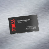 Personal Trainer Business Card Red Black Fitness Magnetische Visitenkarte (Beispiel)