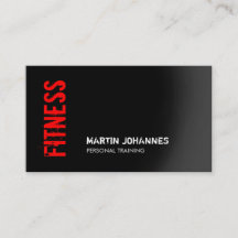 Personal Trainer Business Card Red Black Fitness