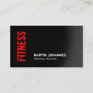 Personal Trainer Business Card Red Black Fitness Visitenkarte