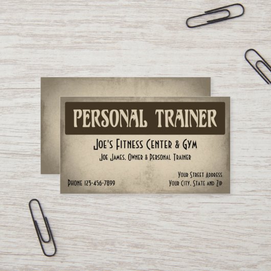 Personal Trainer Business Card Visitenkarte (Vorderseite/Rückseite Beispiel)
