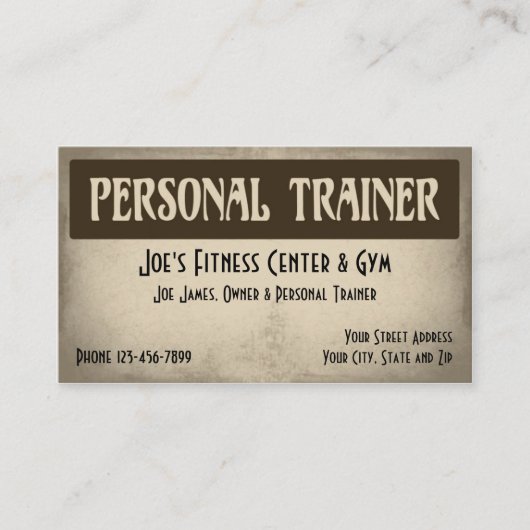 Personal Trainer Business Card Visitenkarte (Vorderseite)