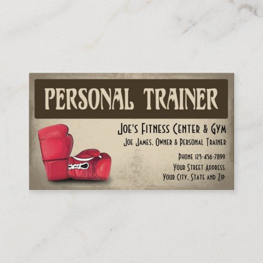 Personal Trainer Business Card Visitenkarte (Vorderseite)
