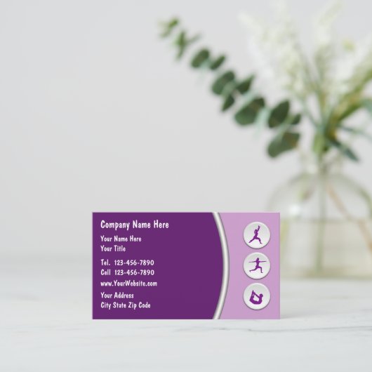 Personal Trainer Business Cards Visitenkarte (Stehend Vorderseite)