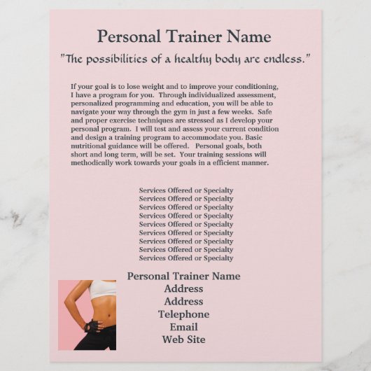 Personal Trainer Business Flyer (Hinten)