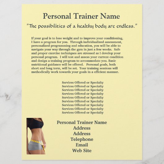 Personal Trainer Business Flyer (Hinten)