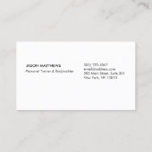 Personal Trainer Dumbell Black Visitenkarte (Rückseite)