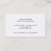 Personal Trainer Dumbell Logo Fitness Instructor Visitenkarte (Rückseite)