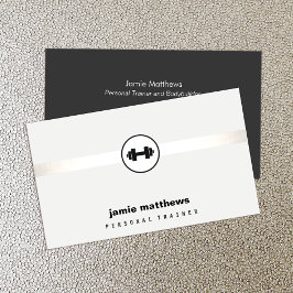 Personal Trainer Dumbell Logo Fitness Instructor Visitenkarte