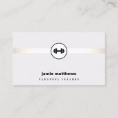 Personal Trainer Dumbell Logo Fitness Instructor Visitenkarte (Vorderseite)