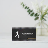 Personal Trainer | Dunkler Metallic-Stil Visitenkarte (Stehend Vorderseite)