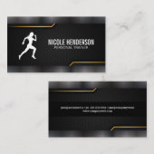 Personal Trainer | Dunkler Metallic-Stil Visitenkarte (Vorne/Hinten)