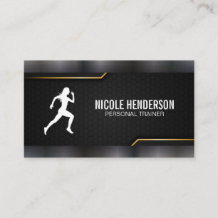 Personal Trainer Dunkler Metallic-Stil Visitenkarte