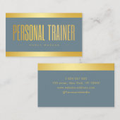 Personal Trainer Dusty Blue und Gold Visitenkarte (Vorne/Hinten)