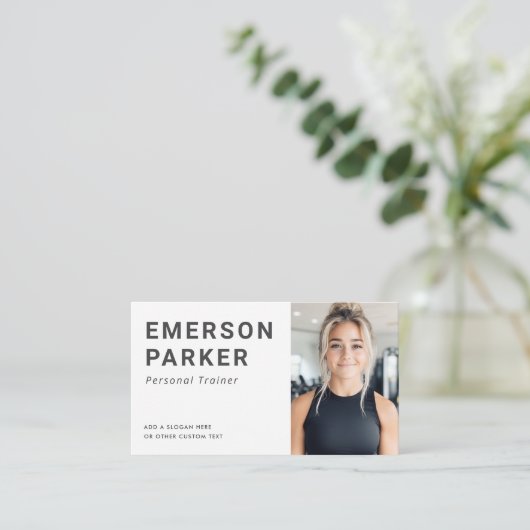 Personal Trainer Fitness Coach Foto Visitenkarte (Stehend Vorderseite)