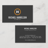 Personal Trainer, Fitness Gear Monogramm in Orange Visitenkarte (Vorne/Hinten)