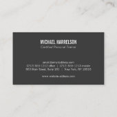 Personal Trainer, Fitness Gear Monogramm in Orange Visitenkarte (Rückseite)