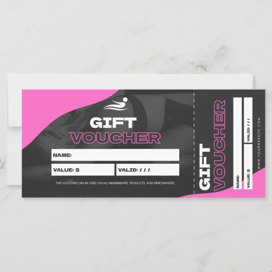 Personal Trainer Fitness Gift Voucher (Vorderseite)