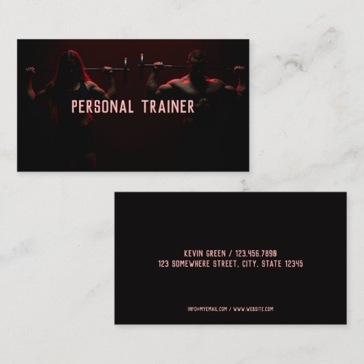 Personal Trainer Fitness Instructor Visitenkarte (Vorne/Hinten)