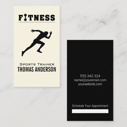 Personal Trainer/Fitness-Logo Terminkarte (Vorne/Hinten)