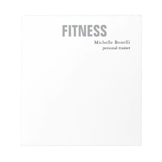 Personal Trainer Fitness Moderne Elegante Notizblock (Vorderseite)