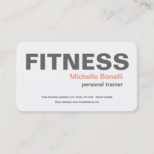 Personal Trainer Fitness Moderne Elegante Visitenkarte (Vorderseite)