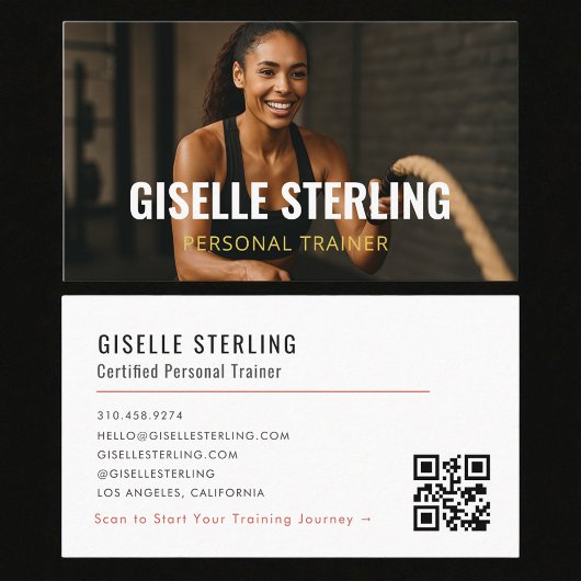 Personal Trainer Fitness Photo QR Code Visitenkarte