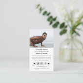 Personal Trainer Fitness Qr Code Social Media Icon Visitenkarte (Stehend Vorderseite)