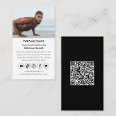 Personal Trainer Fitness Qr Code Social Media Icon Visitenkarte (Vorne/Hinten)