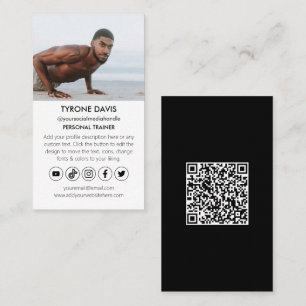 Personal Trainer Fitness Qr Code Social Media Icon Visitenkarte